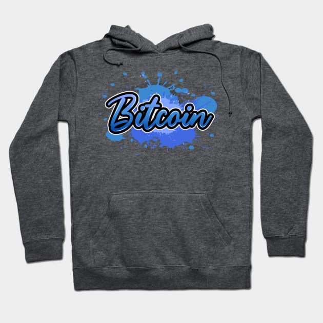 Bitcoin street art blue color Hoodie by Teebee